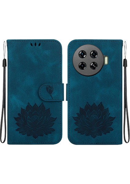 Tecno Spark 20 Pro Artı 4g Cüzdan Kickstand Kabartma Lotus Için Flip Case (Yurt Dışından)