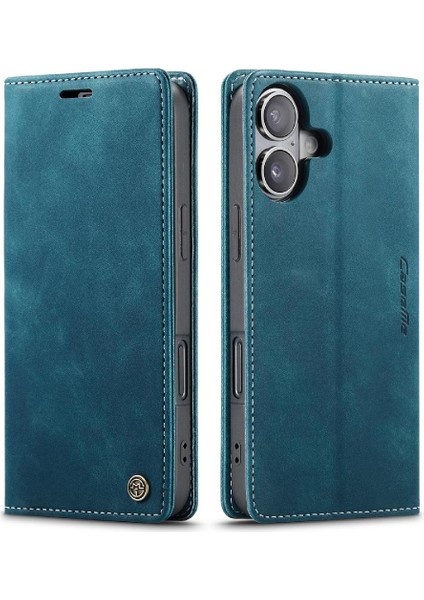 IPhone 16 Için Flip Case Artı Manyetik Kapatma Darbeye Vaka Kart Yuvası Pu (Yurt Dışından)