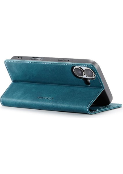 IPhone 16 Için Flip Case Artı Manyetik Kapatma Darbeye Vaka Kart Yuvası Pu (Yurt Dışından)