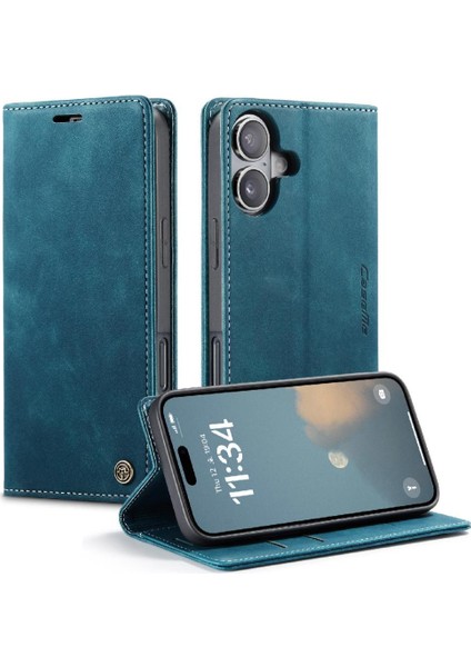 IPhone 16 Için Flip Case Artı Manyetik Kapatma Darbeye Vaka Kart Yuvası Pu (Yurt Dışından)