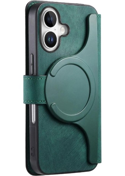 Iphone 16 Için Flip Case Artı Kart Standı Cüzdan Mıknatıs Koruyucu Malzeme (Yurt Dışından)