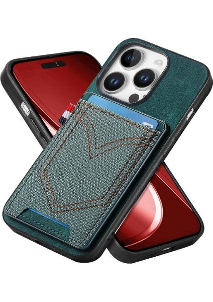 Iphone 16 Için Kılıf Pro Max Kot Cep Tasarım Manyetik Araç Montaj Crad (Yurt Dışından)
