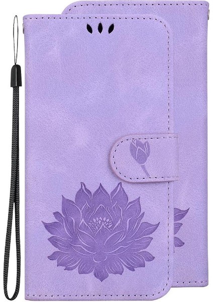 Tecno Camon 20 Pro 5g Kabartma Lotus Çiçek Kickstand Için Flip Case (Yurt Dışından)