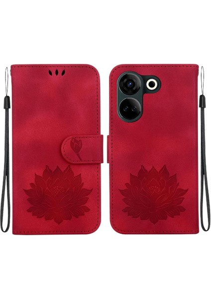Tecno Camon 20 Kickstand Cüzdan Kickstand Manyetik Lotus Için Flip Case (Yurt Dışından)