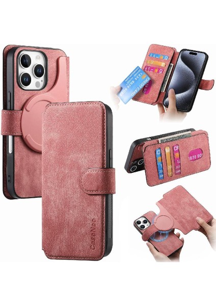 Iphone 16 Için Flip Case Pro Kart Standı Mıknatıs Koruyucu Malzeme Retro (Yurt Dışından)