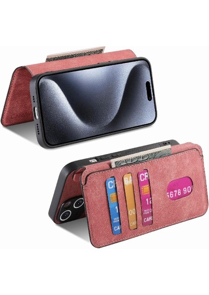 Iphone 16 Için Flip Case Pro Kart Standı Mıknatıs Koruyucu Malzeme Retro (Yurt Dışından)