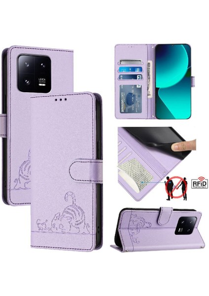 Xiaomi 13 Pro 5g Için Kılıf Cüzdan Kapak Çevirin Kart Yuvası Tutucu Kickstand Kedi (Yurt Dışından) indirimleri