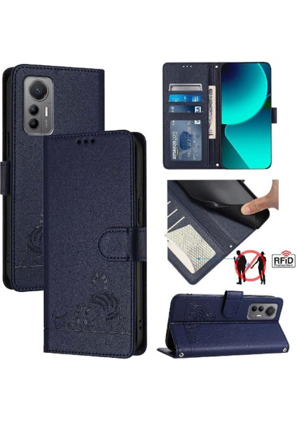 Xiaomi 12 Lite Kedi Rfıd Kart Yuvası Tutucu Için Kickstand Cüzdan Flip (Yurt Dışından)