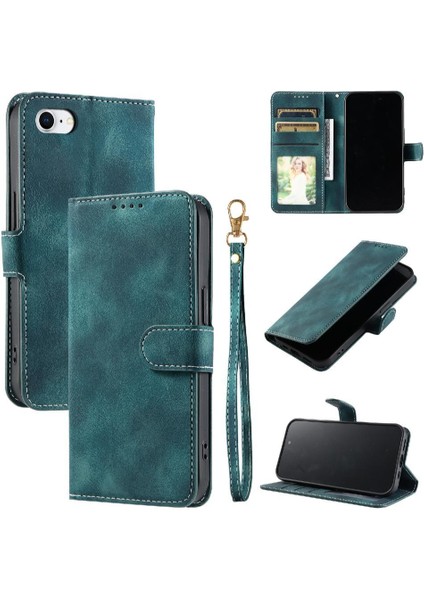 IPhone 7/8 Için Flip Case Bilek Kayışı Cüzdan Kart Yuvaları Pu Deri Manyetik (Yurt Dışından) fırsatları