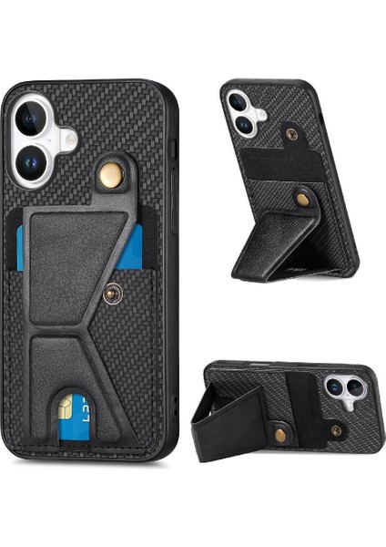 Iphone 16 Için Kılıf Braketi Standı Fonksiyonu Kart Sahibi Manyetik Tasarım (Yurt Dışından)