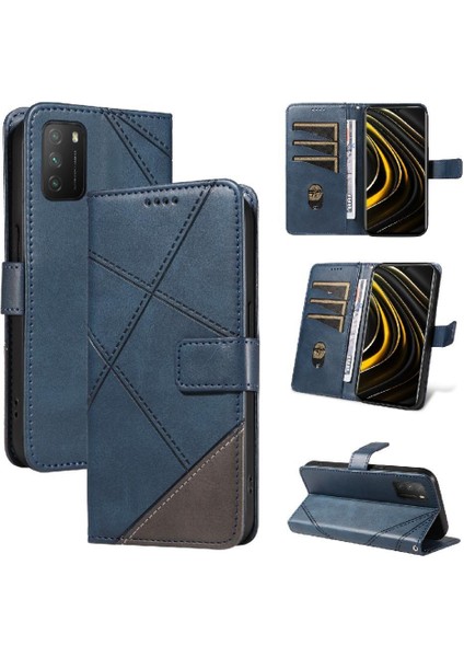 Elmas Dikiş Deri ile Xiaomi Poco M3 ve Kart Yuvası Için Flip Case (Yurt Dışından) modelleri