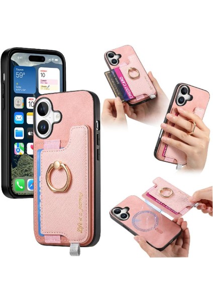 Iphone 16 Için Kılıf Cüzdan Magsafe Uyumlu Manyetik Halka Standı Tutucu (Yurt Dışından)
