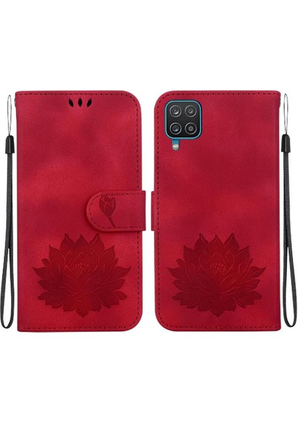 Samsung Galaxy A12 5g Kickstand Manyetik Cüzdan Kabartma Için Flip Case (Yurt Dışından)