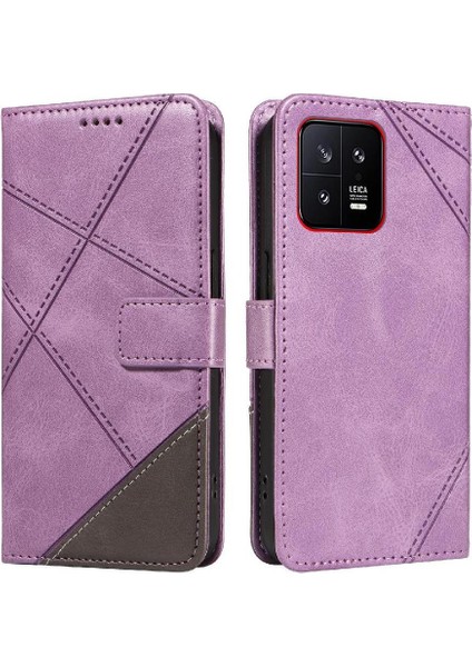 Elmas Dikiş Deri Telefon Koruması ile Xiaomi 13 Için Flip Case (Yurt Dışından)