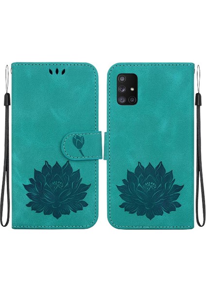 Samsung Galaxy A71 4g Kickstand Kabartma Lotus Için Flip Case (Yurt Dışından)