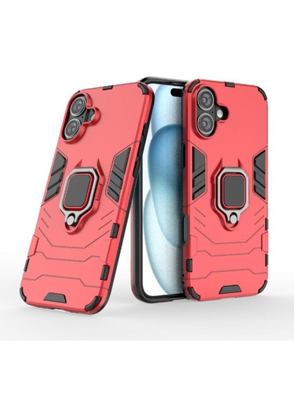 Halka Araba Montaj Kickstand Durumda IPhone 16 Artı Darbeye Dayanıklı Metal Halka (Yurt Dışından)