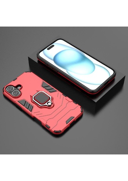 Halka Araba Montaj Kickstand Durumda IPhone 16 Artı Darbeye Dayanıklı Metal Halka (Yurt Dışından)