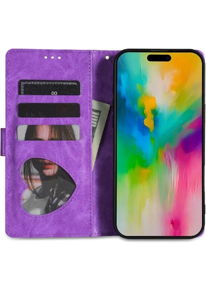 IPhone 16 Için Fermuar Cep Durumda Pro Max Pu Deri Glitter Cüzdan Kılıf (Yurt Dışından)