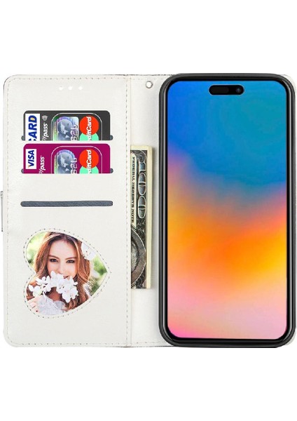 IPhone 15 Için Fermuar Cep Durumda Artı Glitter Cüzdan Kılıf Manyetik Pu (Yurt Dışından)
