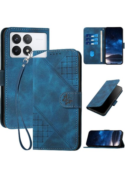 Xiaomi Redmi K70 Için Flip Case Yüksek Kalite Deri Telefon Kılıfı Kabartmalı (Yurt Dışından)