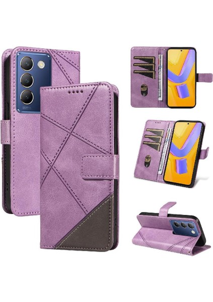 Elmas Dikiş ve Kart Yuvası Deri ile Vıvo Y200E 5g Için Flip Case (Yurt Dışından)