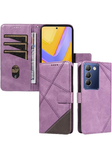 Elmas Dikiş ve Kart Yuvası Deri ile Vıvo Y200E 5g Için Flip Case (Yurt Dışından) fiyatları