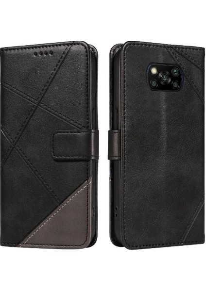 Elmas Dikiş ve Kart Yuvası ile Xiaomi Poco X3/x3 Pro Için Flip Case (Yurt Dışından)