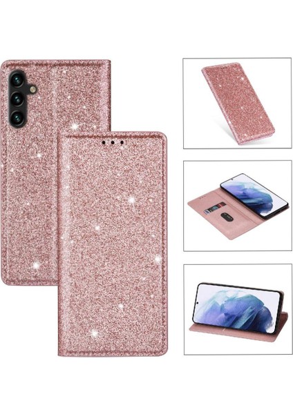 Samsung Galaxy A05S Için Glitter Flip Case Pu Deri Flip Case Cüzdan (Yurt Dışından)