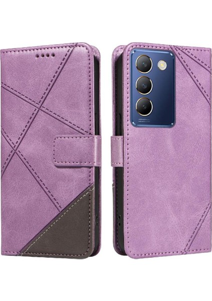 Elmas Dikiş ve Kart Yuvası Deri ile Vıvo Y200E 5g Için Flip Case (Yurt Dışından) modelleri