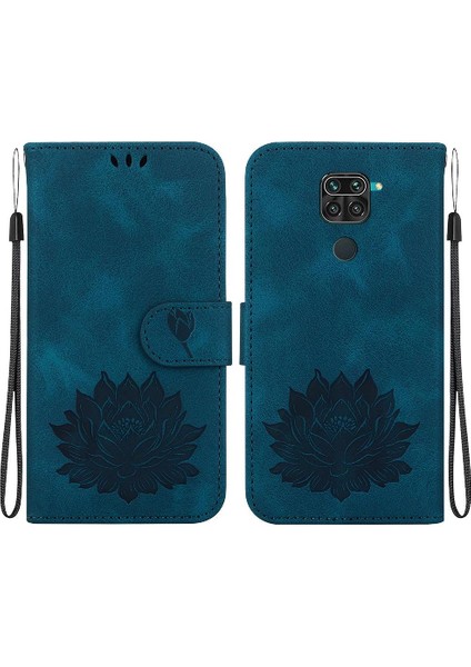 Xiaomi Redmi Not 9 Için Flip Case Kabartma Lotus Çiçek Kickstand Manyetik (Yurt Dışından)