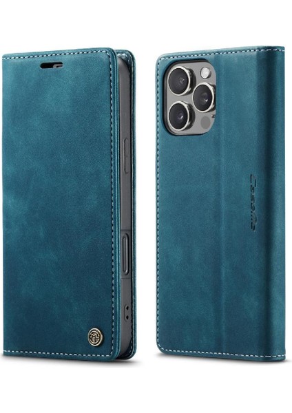 IPhone 16 Için Flip Case Pro Vintage Pu Deri Cüzdan Manyetik Kapatma (Yurt Dışından)