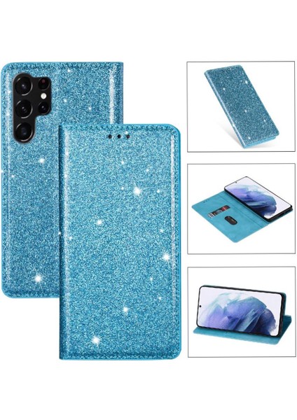 Samsung Galaxy S24 Ultra Manyetik Kapatma Flip Case Için Glitter Flip Case (Yurt Dışından)