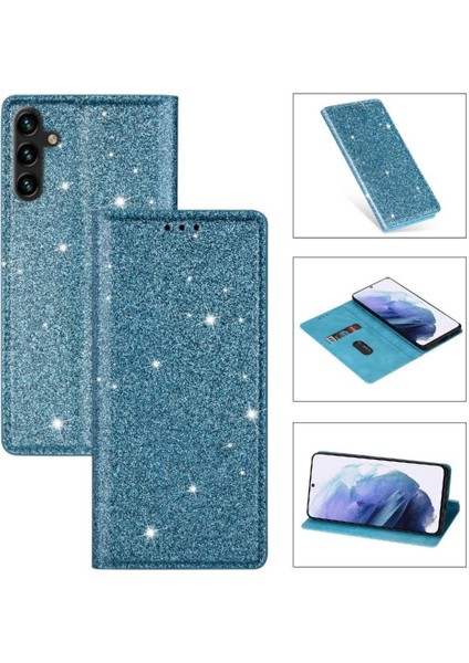 Samsung Galaxy A05 Flip Case Cüzdan Manyetik Kapatma Için Glitter Flip Case (Yurt Dışından)