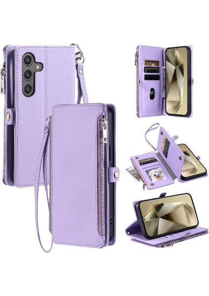 Samsung Galaxy Crossbody Için Crossbody Durumda 5g Fermuar Faturaları Yuvası 9 Kart Yuvaları (Yurt Dışından)