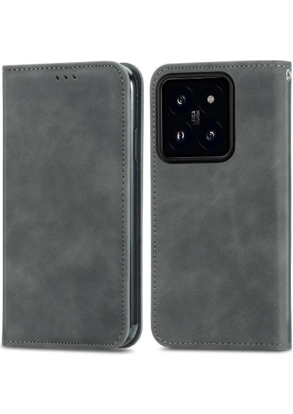 Xiaomi 14T Deri Kılıf Için Flip Case Basit Iş Darbeye Cüzdan (Yurt Dışından)