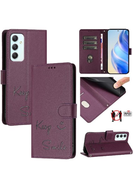 Samsung Galaxy A35 5g Rfıd Engelleme Pu Deri Kapak Çevirin Kart (Yurt Dışından)