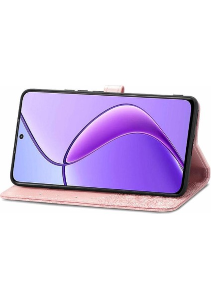 Realme 13 Için Flip Case Darbeye Deri Çanta Zarif Desen Basit (Yurt Dışından)