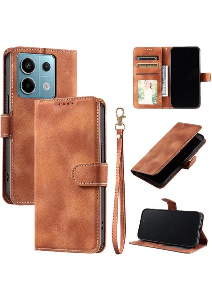 Xiaomi Redmi Not Için Flip Case 13 Pro 5g Kickstand Bilek Kayışı Cüzdan Pu (Yurt Dışından)