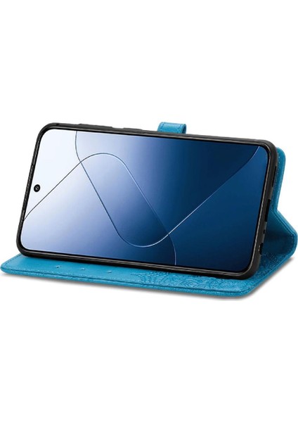 Xiaomi 14T Deri Kılıf Için Flip Case Zarif Desen Basit Iş (Yurt Dışından) modelleri