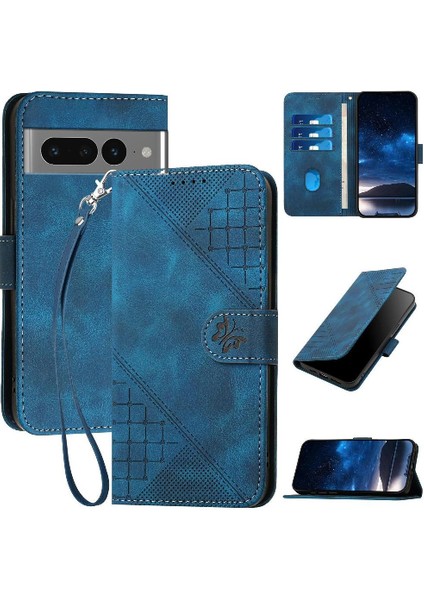 Ayrılabilir El Kayışı Kabartmalı Yüksek ile Google Piksel 7 Pro Için Flip Case (Yurt Dışından)