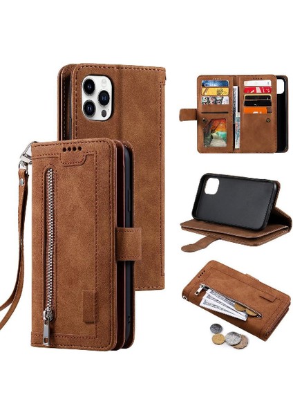 Xiaomi Poco M6 4g 9 Kart Yuvaları Için Flip Case Cüzdan Pu Deri Kickstand (Yurt Dışından)