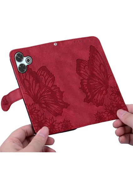 Xiaomi Poco M6 4g Için Flip Case Cüzdan Manyetik Closu Pu Deri Büyük Kart (Yurt Dışından)