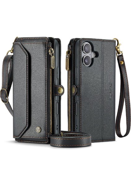 IPhone 16 Için Crossbody Durumda Artı Kart Tutucu Kılıf Cüzdan Cüzdan Kılıf Için (Yurt Dışından)