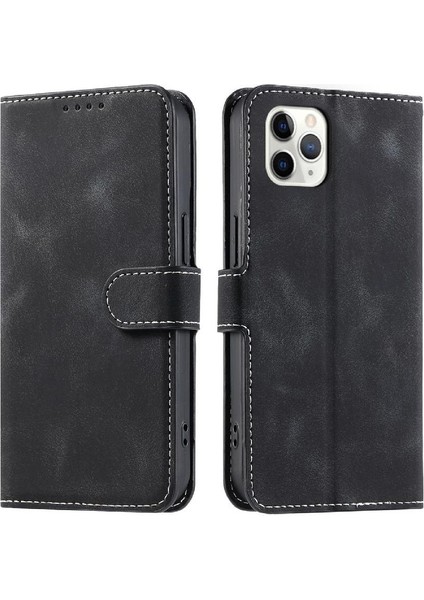 IPhone 11 Için Flip Case Pro Max Manyetik Pu Deri Bilek Kayışı Kickstand (Yurt Dışından)