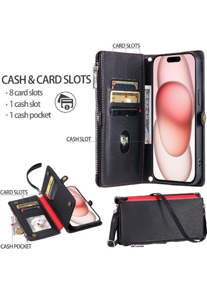 Samsung Galaxy Crossbody Için Crossbody Durumda 5g Fermuar Faturaları Yuvası 9 Kart Yuvaları (Yurt Dışından) fiyatları