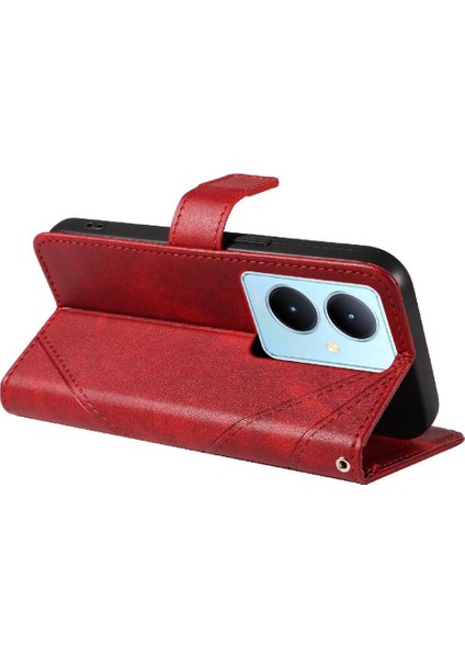 Vıvo V29 Lite Deri Telefon Koruma Kılıfı ve Kart Yuvası Için Flip Case (Yurt Dışından)