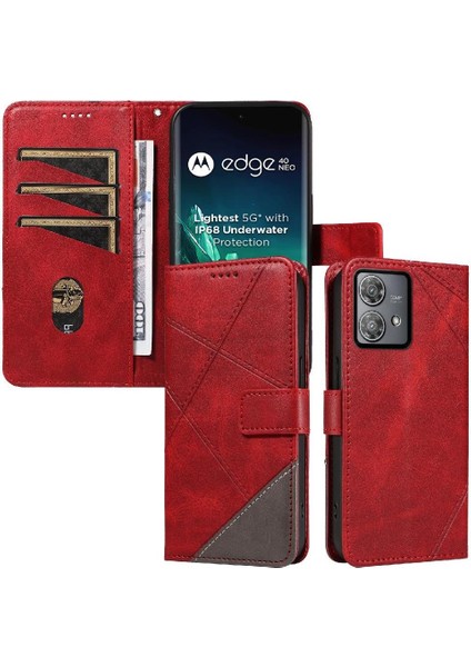 Motorola Kenar 40 Neo ve Kart Yuvası Yüksek Kaliteli Deri Çanta Için Flip Case (Yurt Dışından)