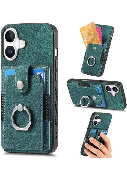 Iphone 16 Için Kılıf Artı Crad Yuvası Halka Tutucu Manyetik Araç Montaj Standı (Yurt Dışından)