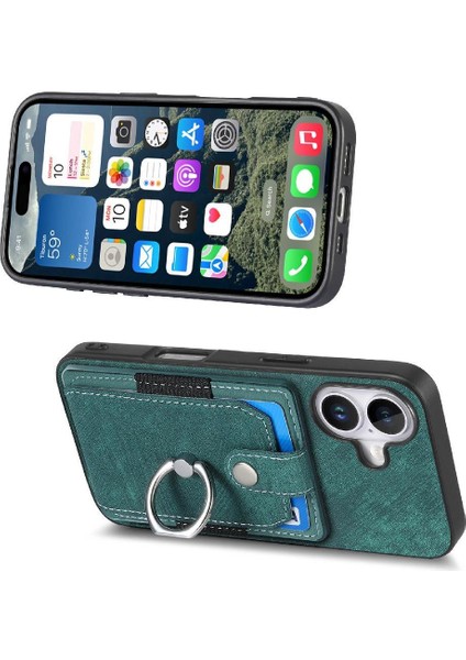 Iphone 16 Için Kılıf Artı Crad Yuvası Halka Tutucu Manyetik Araç Montaj Standı (Yurt Dışından)