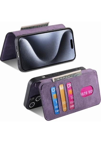 Iphone 16 Için Flip Case Pro Max Cüzdan Kart Standı Mıknatıs Koruyucu Retro (Yurt Dışından)